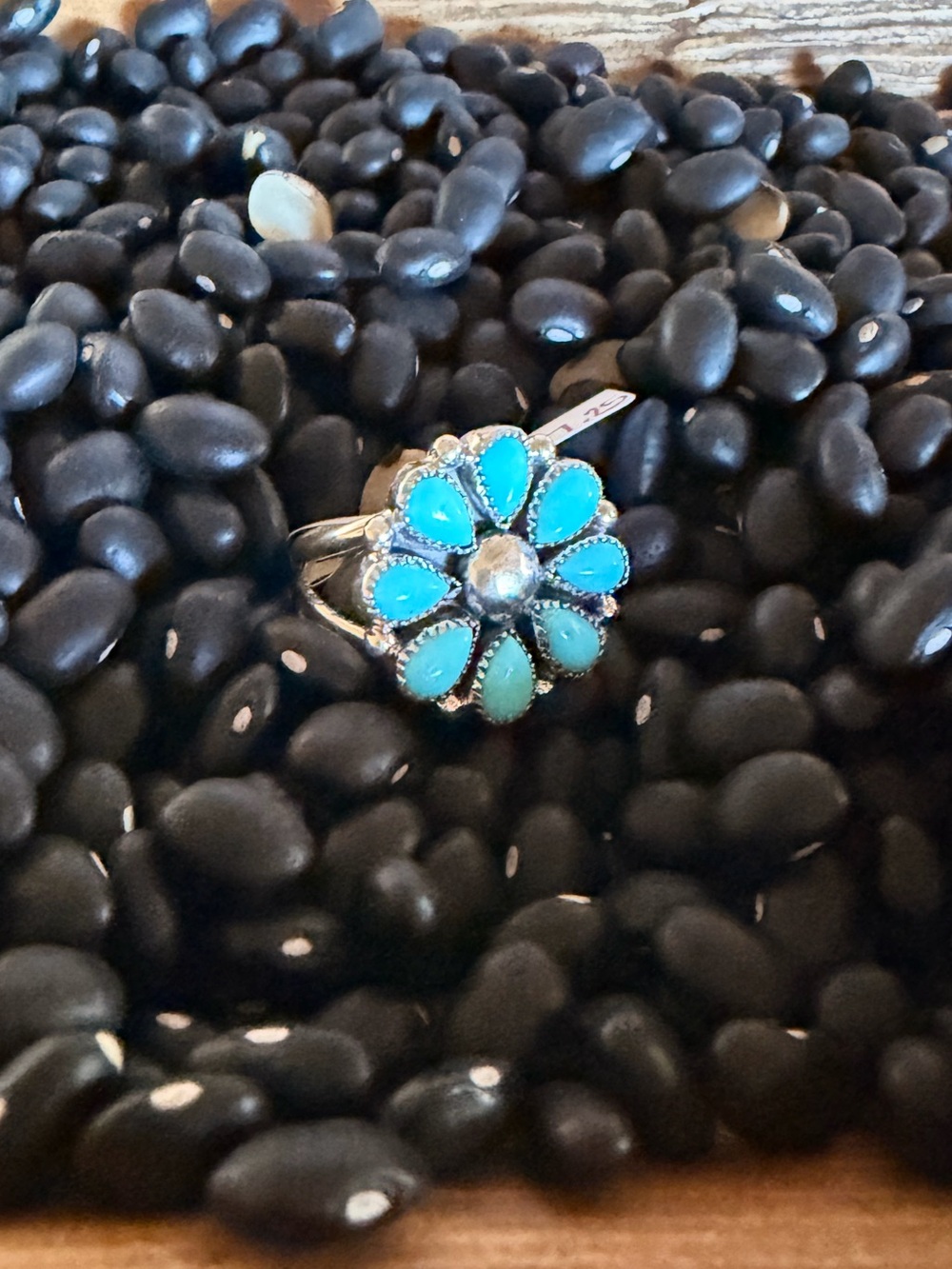 Annie Spencer Turquoise Flower Cluster Ring - Women Jewelry Size 7.25